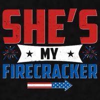 4th of July She's My Firecracker Matching Shirt Ladies PosiCharge Tri-Blend Wicking Tank