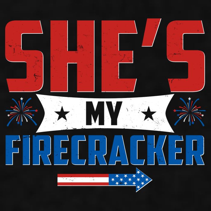 4th of July She's My Firecracker Matching Shirt Ladies PosiCharge Tri-Blend Wicking Tank