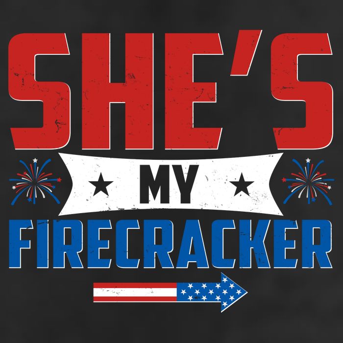 4th of July She's My Firecracker Matching Shirt Garment-Dyed Fleece Hoodie