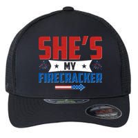 4th of July She's My Firecracker Matching Shirt Flexfit Unipanel Trucker Cap