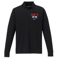 4th of July She's My Firecracker Matching Shirt Performance Long Sleeve Polo