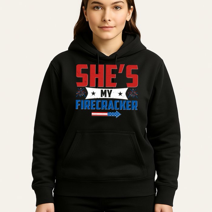 4th of July She's My Firecracker Matching Shirt Hoodie