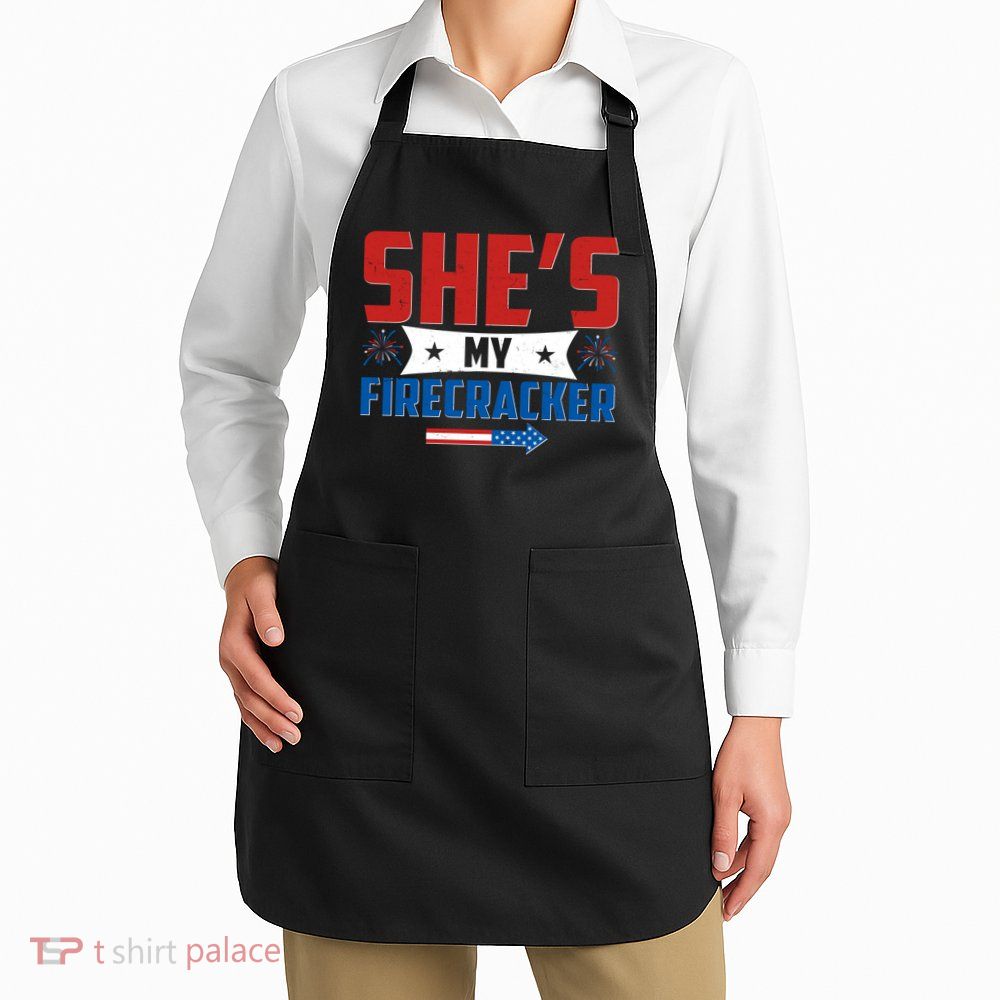 4th of July She's My Firecracker Matching Shirt Apron