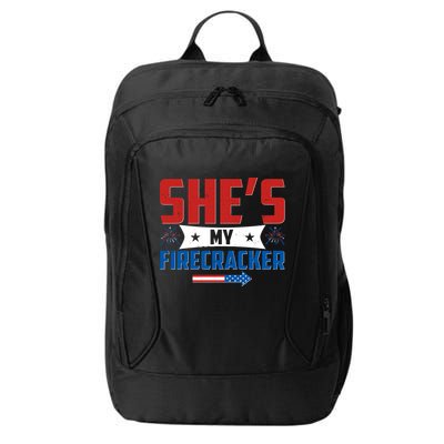 4th of July She's My Firecracker Matching Shirt City Backpack