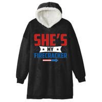 4th of July She's My Firecracker Matching Shirt Hooded Wearable Blanket