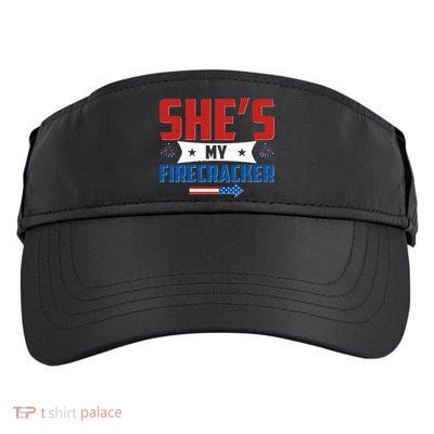 4th of July She's My Firecracker Matching Shirt Adult Drive Performance Visor
