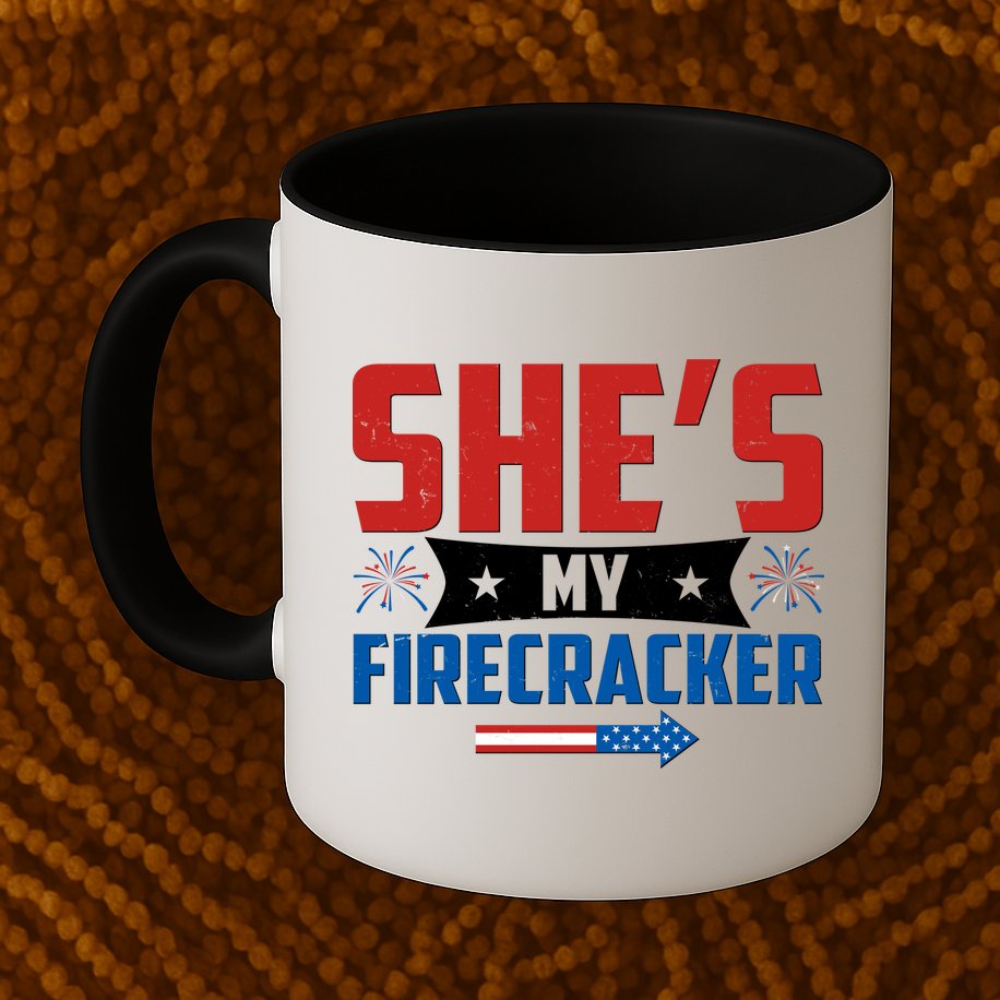 4th of July She's My Firecracker Matching Shirt Mug