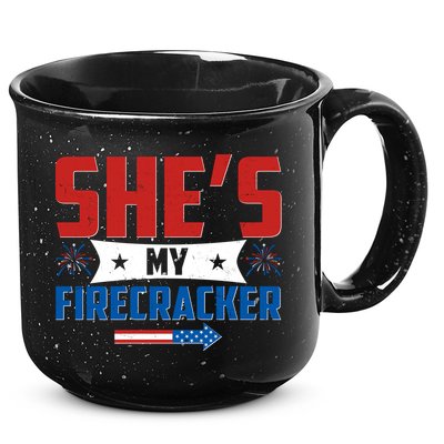 4th of July She's My Firecracker Matching Shirt 15oz Campfire Ceramic Mug