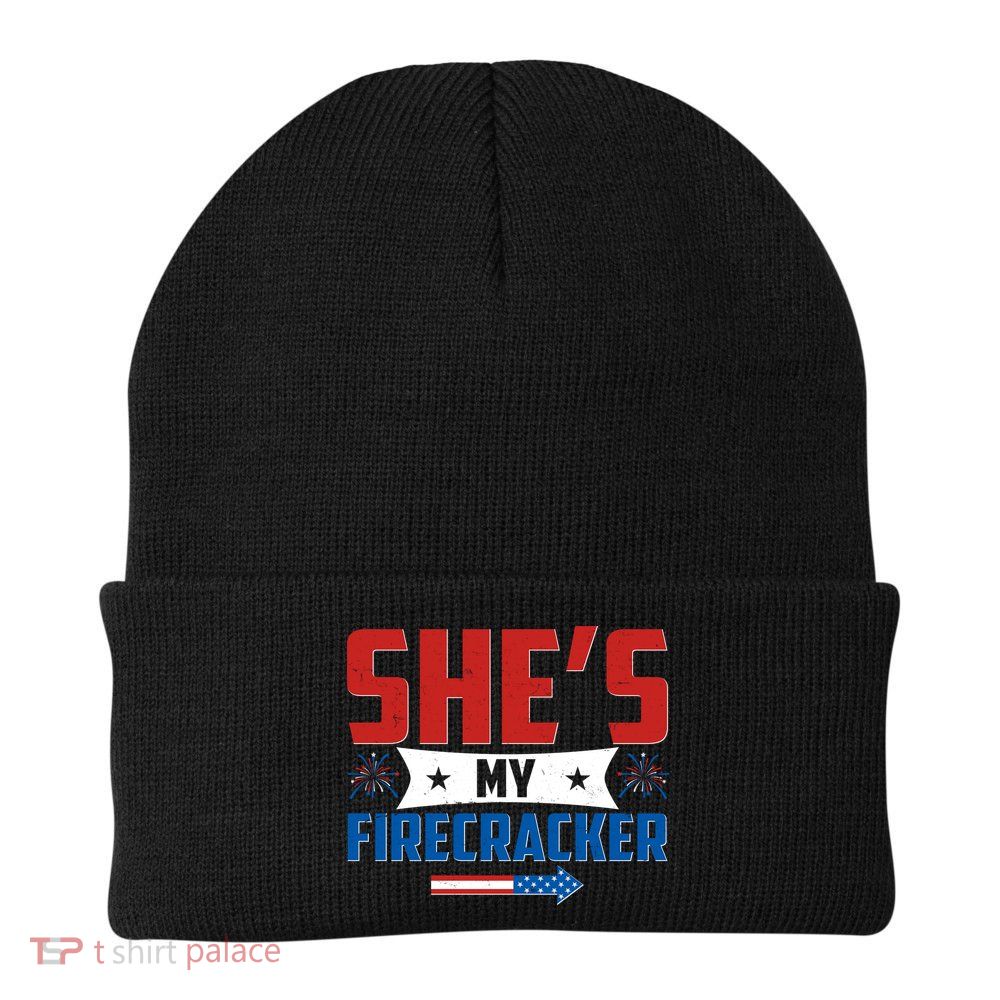 4th of July She's My Firecracker Matching Shirt Beanie