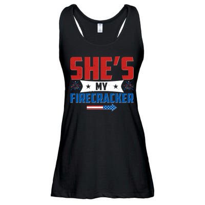 4th of July She's My Firecracker Matching Shirt Ladies Essential Flowy Tank