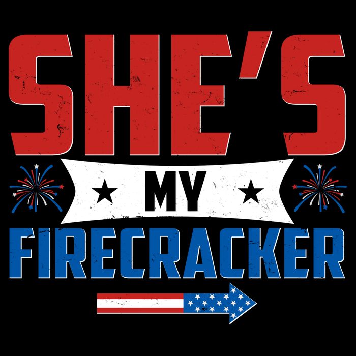 4th of July She's My Firecracker Matching Shirt Flatbill Hat