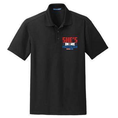 4th of July She's My Firecracker Matching Shirt Dry Zone Grid Polo