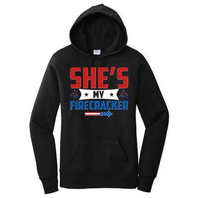 4th of July She's My Firecracker Matching Shirt Women's Pullover Hoodie