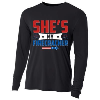 4th of July She's My Firecracker Matching Shirt Cooling Performance Long Sleeve Crew