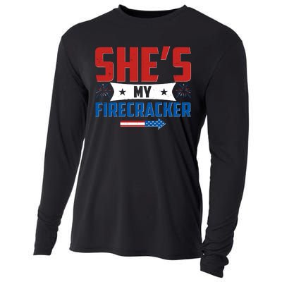 4th of July She's My Firecracker Matching Shirt Cooling Performance Long Sleeve Crew