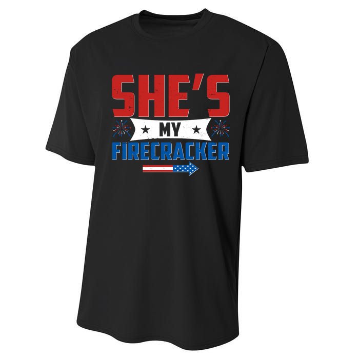 4th of July She's My Firecracker Matching Shirt Performance Sprint T-Shirt