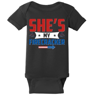 4th of July She's My Firecracker Matching Shirt Baby Bodysuit