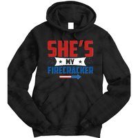 4th of July She's My Firecracker Matching Shirt Tie Dye Hoodie