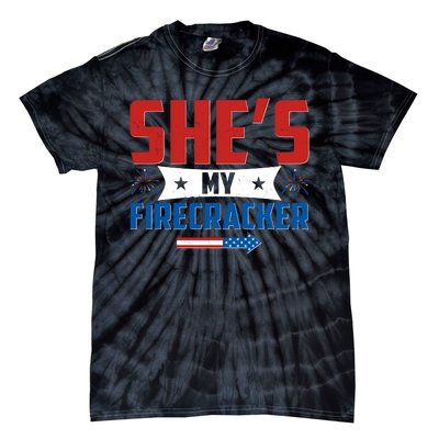 4th of July She's My Firecracker Matching Shirt Tie-Dye T-Shirt