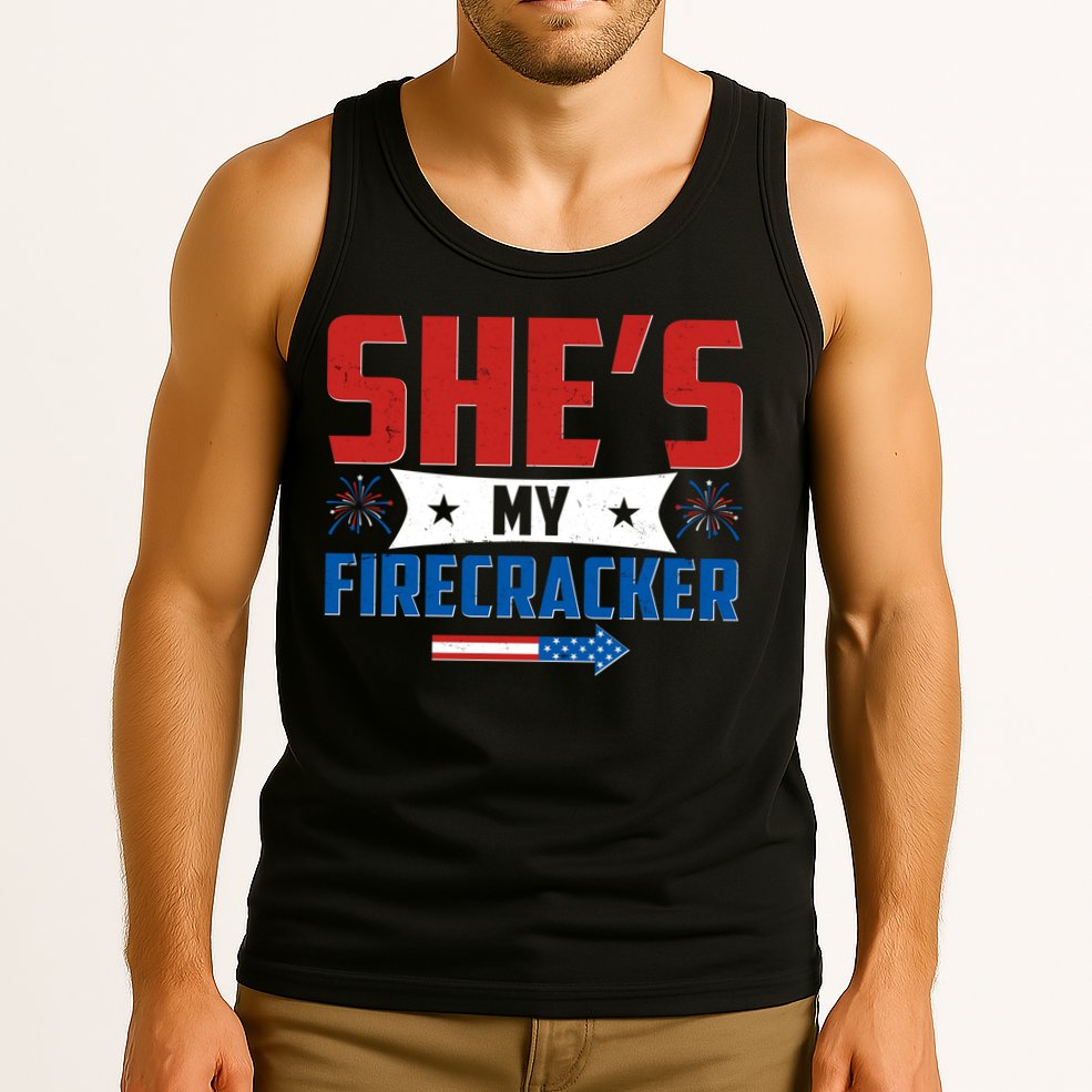 4th of July She's My Firecracker Matching Shirt Tank Top