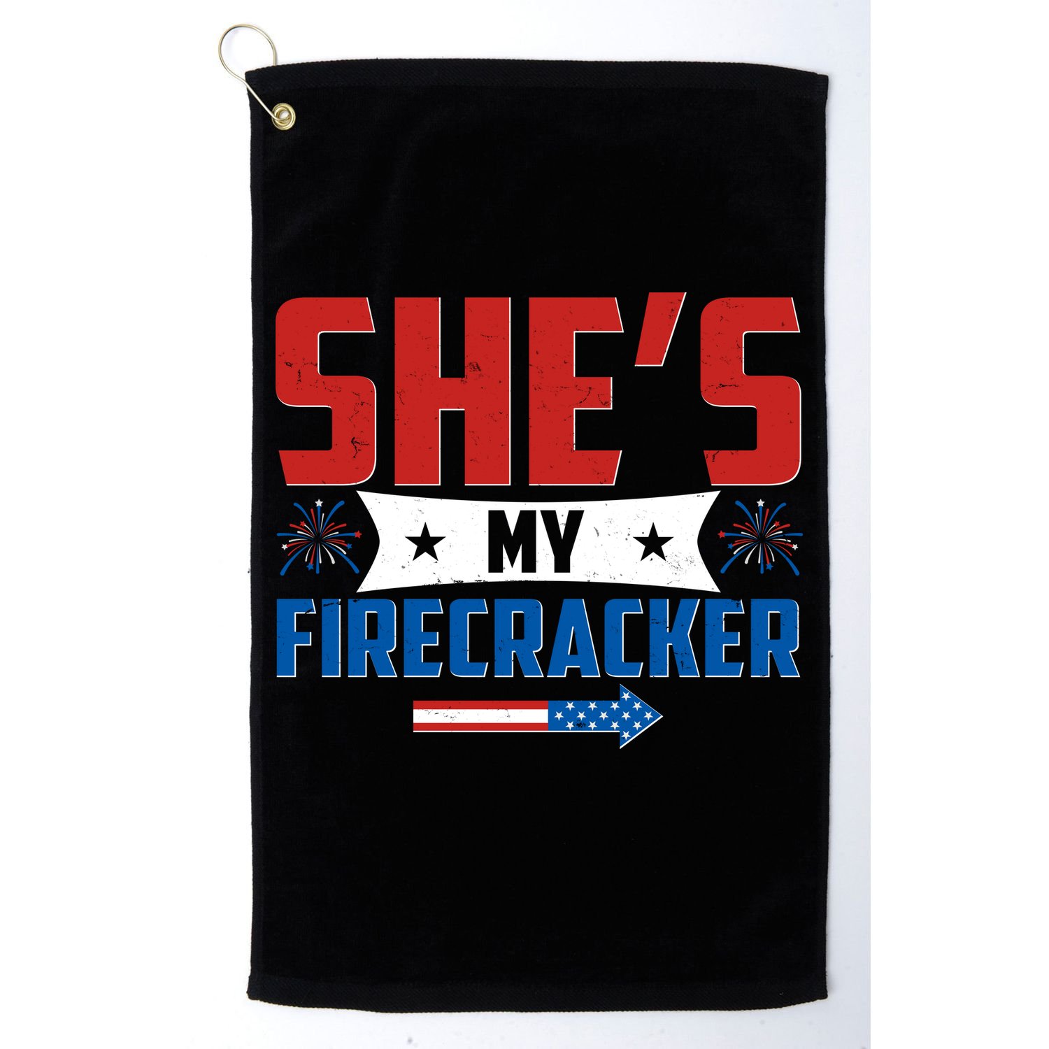4th of July She's My Firecracker Matching Shirt Golf Towel