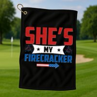 4th of July She's My Firecracker Matching Shirt Golf Towel