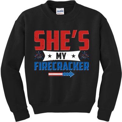 4th of July She's My Firecracker Matching Shirt Kids Sweatshirt