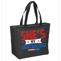 4th of July She's My Firecracker Matching Shirt Zip Tote Bag