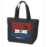 4th of July She's My Firecracker Matching Shirt Zip Tote Bag