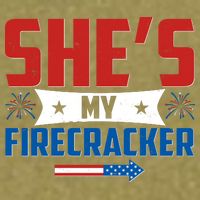 4th of July She's My Firecracker Matching Shirt Garment-Dyed Women's Muscle Tee