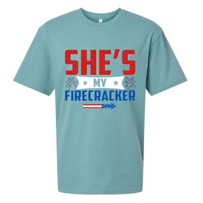 4th of July She's My Firecracker Matching Shirt Sueded Cloud Jersey T-Shirt