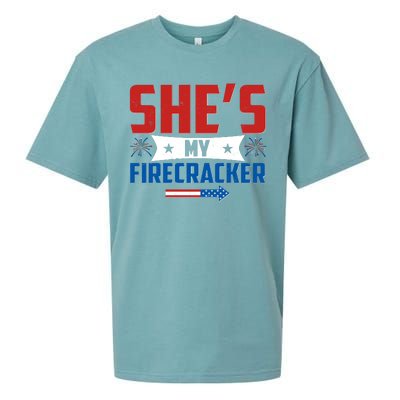 4th of July She's My Firecracker Matching Shirt Sueded Cloud Jersey T-Shirt