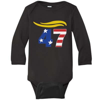 47 Trump Hair Baby Long Sleeve Bodysuit