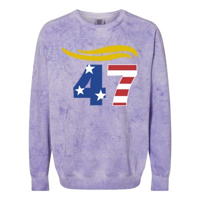 47 Trump Hair Meaningful Gift Colorblast Crewneck Sweatshirt