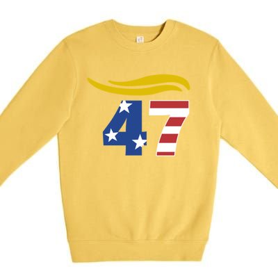 47 Trump Hair Meaningful Gift Premium Crewneck Sweatshirt