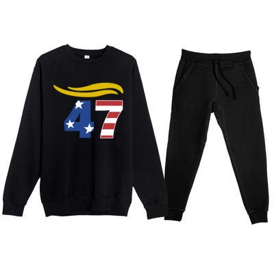 47 Trump Hair Meaningful Gift Premium Crewneck Sweatsuit Set