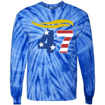 47 Trump Hair Meaningful Gift Tie-Dye Long Sleeve Shirt