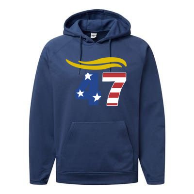 47 Trump Hair Meaningful Gift Performance Fleece Hoodie