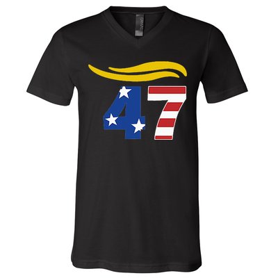 47 Trump Hair V-Neck T-Shirt