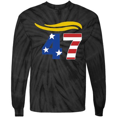 47 Trump Hair Tie-Dye Long Sleeve Shirt