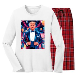 47th Trump Inauguration Inaugural Luncheon Memorabilia 2025 Women's Long Sleeve Flannel Pajama Set 