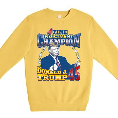 4 Time Indictment Champion Donald Trump 45 Premium Crewneck Sweatshirt