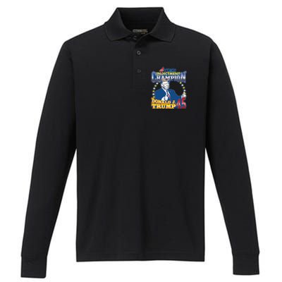 4 Time Indictment Champion Donald Trump 45 Performance Long Sleeve Polo