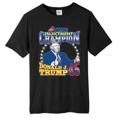 4 Time Indictment Champion Donald Trump 45 Tall Fusion ChromaSoft Performance T-Shirt