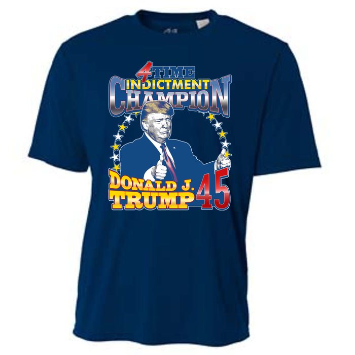 4 Time Indictment Champion Donald Trump 45 Cooling Performance Crew T-Shirt