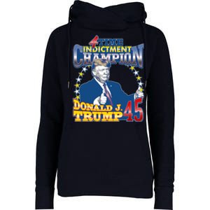 4 Time Indictment Champion Donald Trump 45 Womens Funnel Neck Pullover Hood