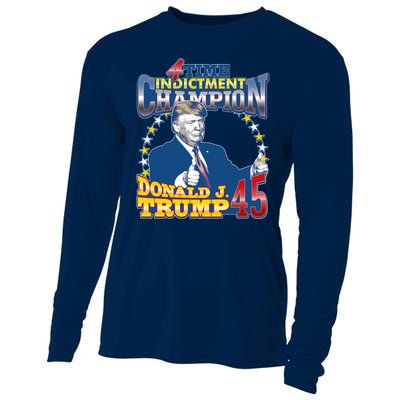 4 Time Indictment Champion Donald Trump 45 Cooling Performance Long Sleeve Crew