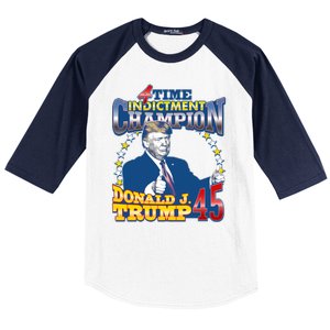 4 Time Indictment Champion Donald Trump 45 Baseball Sleeve Shirt