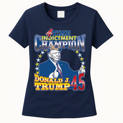 4 Time Indictment Champion Donald Trump 45 Womens T-Shirt