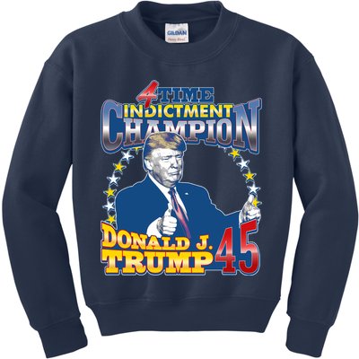 4 Time Indictment Champion Donald Trump 45 Kids Sweatshirt